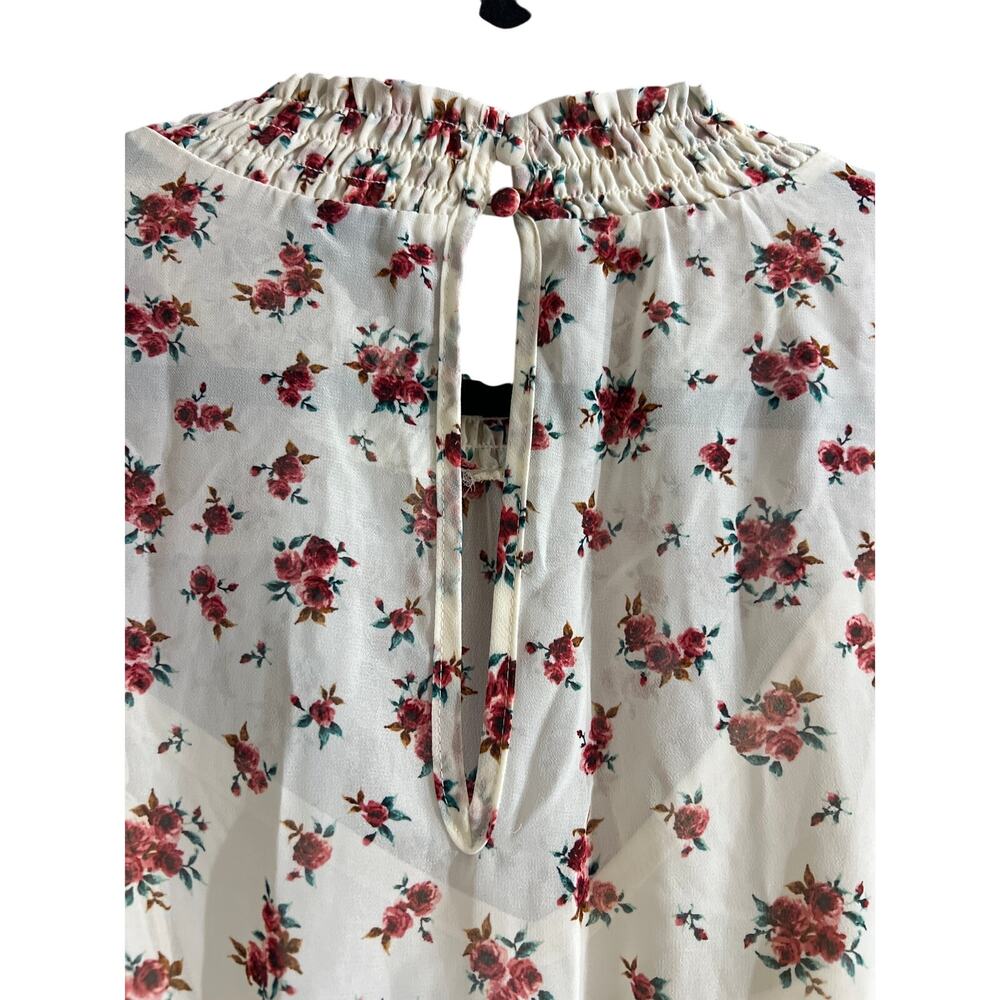 Torrid Women's Plus Size Rose Floral Mini Chiffon Smocked Dress Size 4 4X New - Picture 5 of 8